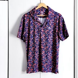 Rhoback Navy and Pink Floral Men's Shirt